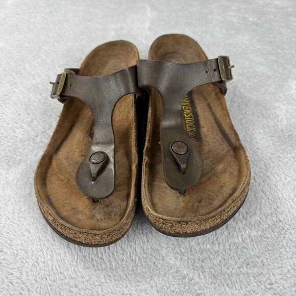 Birkenstock Gizeh Brown Leather Thong Sandals Women’s Size 35 EU - Picture 6 of 10